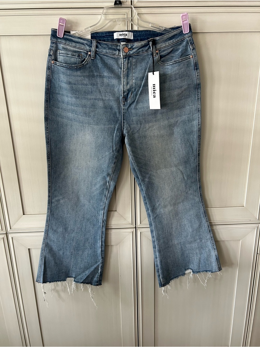 Mica Light Blue Cropped Flare Jeans